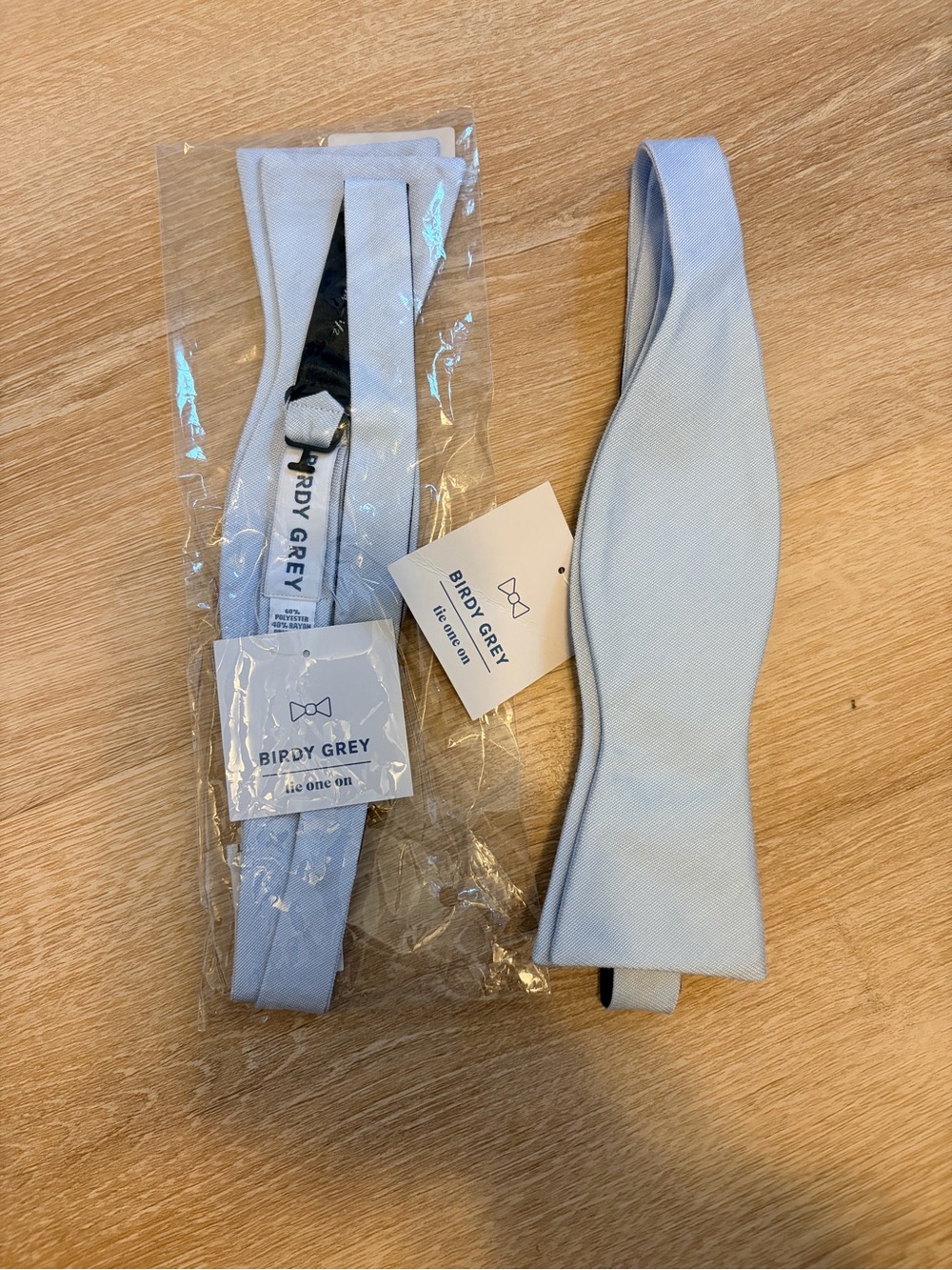 Birdy Grey Ice Blue Self-Tie Bow Ties